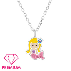 Meerjungfrauen Kinder Premium Halskette 925 Silber