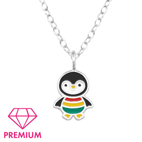 Pinguin Kinder Premium Halskette 925 Silber
