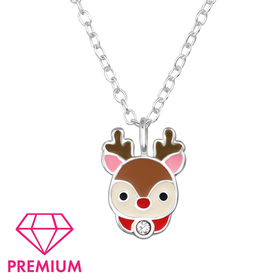 Rentier Kinder Premium Halskette 925 Silber