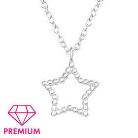 Sterne Kinder Premium Halskette 925 Silber
