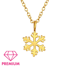 Schneeflocken Kinder Premium Halskette 925 Silber