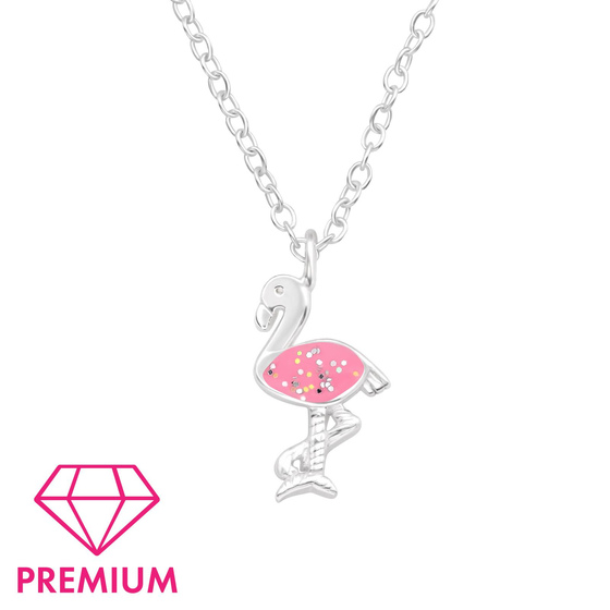 Flamingo Kinder Premium Halskette 925 Silber