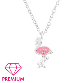 Flamingo Kinder Premium Halskette 925 Silber
