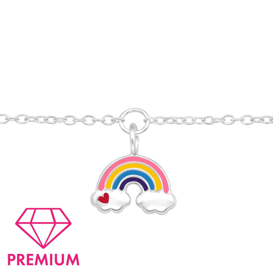 Regenbogen Premium Armband fr Kinder aus 925 Silber