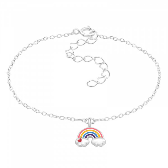 Regenbogen Premium Armband fr Kinder aus 925 Silber