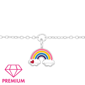 Regenbogen Premium Armband fr Kinder aus 925 Silber