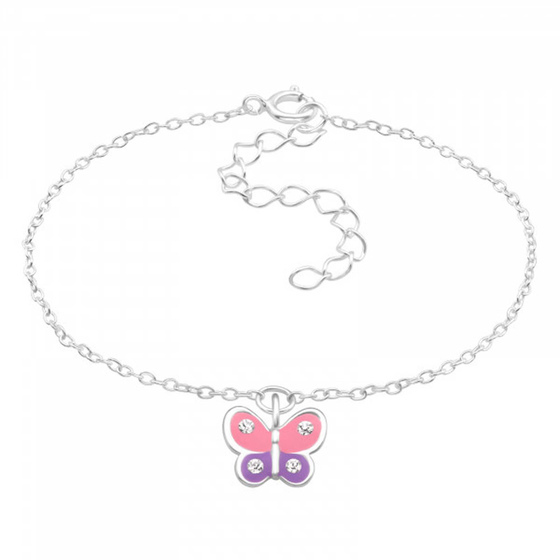 Schmetterling Premium Armband fr Kinder aus 925 Silber