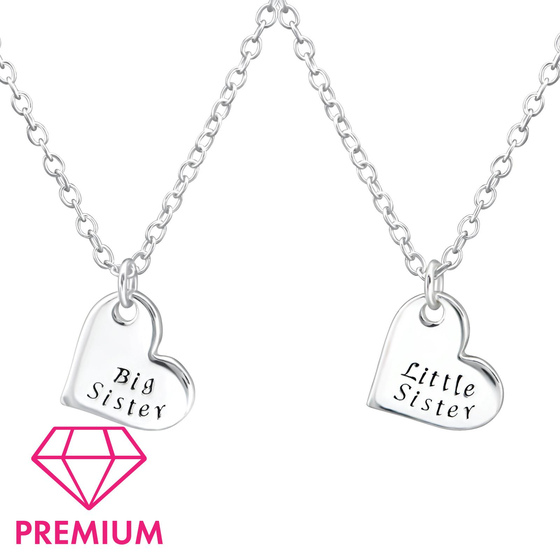 Schwester Liebe Kinder Premium Halskette 925 Silber