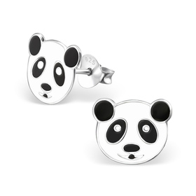 Auf dem Bild zu sehen sind Kinder Ohrringe Panda Kopf...