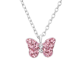 Schmetterling Kinder Halskette 925 Silber