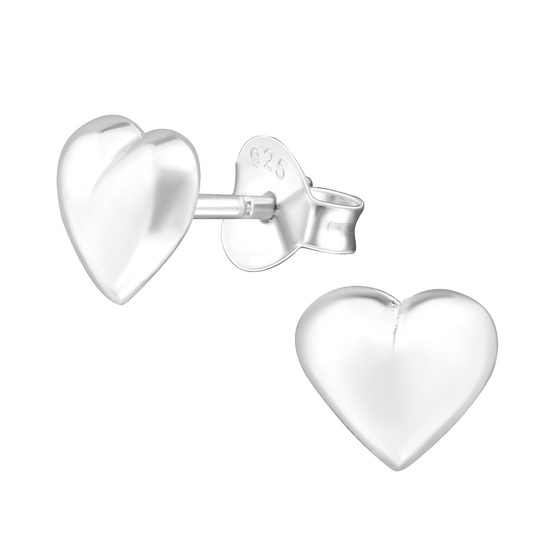Auf dem Bild zu sehen sind Kinder Ohrringe Herz Ohrstecker aus 925 Sterling Silver echt Silber