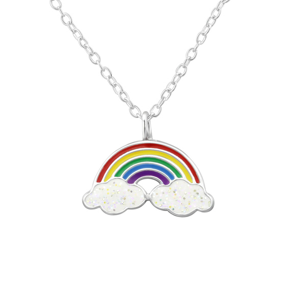 Regenbogen Kinder Halskette 925 Silber
