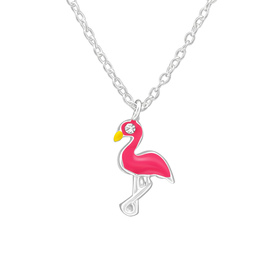 Flamingo Kinder Halskette 925 Silber