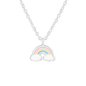 Regenbogen Kinder Halskette 925 Silber