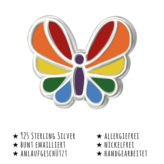 Das Bild mit Beschreibung zeigt Kinder Ohrringe Schmetterling Ohrstecker aus 925 Sterling Silver echt Silber