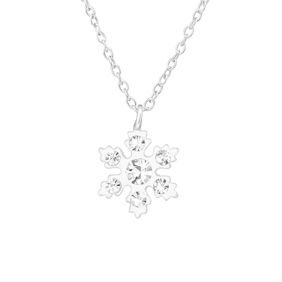 Schneeflocken Kinder Halskette 925 Silber