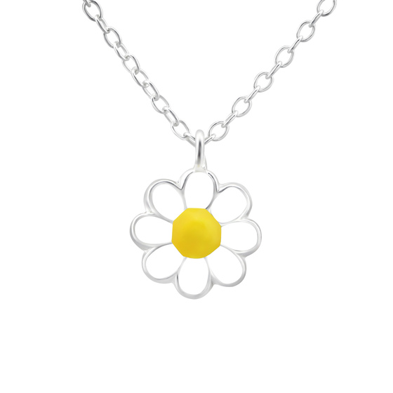 Blumen Kinder Halskette 925 Silber