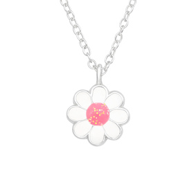 Blumen Kinder Halskette 925 Silber