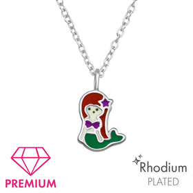Meerjungfrau Kinder Premium Halskette 925 Silber