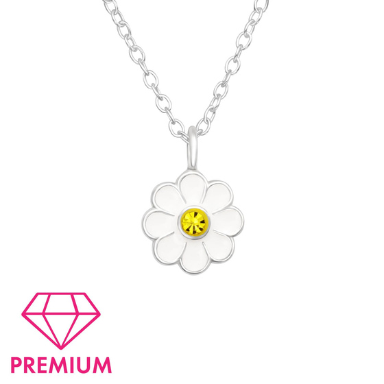 Blumen Kinder Premium Halskette 925 Silber