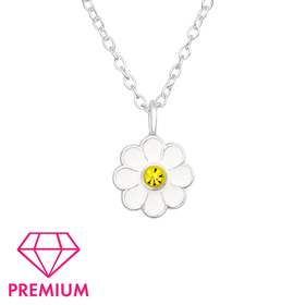 Blumen Kinder Premium Halskette 925 Silber