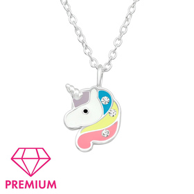Einhorn Kinder Premium Halskette 925 Silber