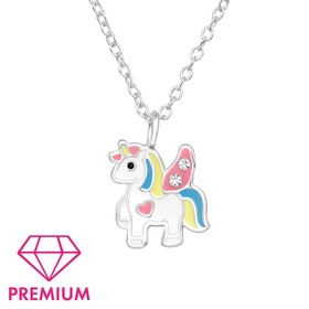 Einhorn Kinder Premium Halskette 925 Silber