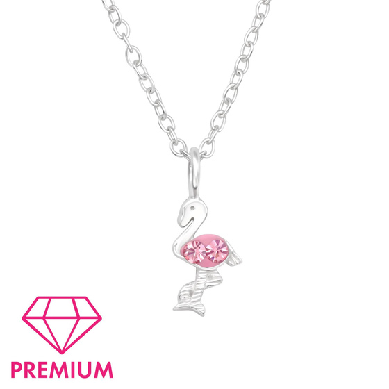 Flamingo Kinder Premium Halskette 925 Silber