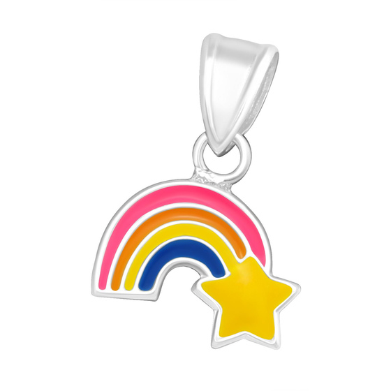 Regenbogen Kinder Kettenanhnger 925 Silber
