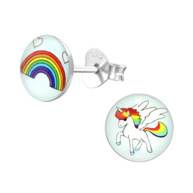 Auf dem Bild zu sehen sind Kinder Ohrringe Regenbogen...