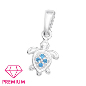 Schildkr�te Kinder Premium Kettenanh�nger 925 Silber