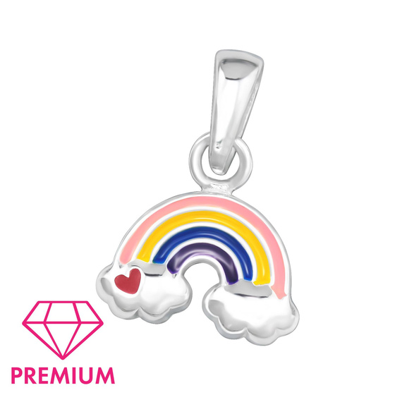 Regenbogen Kinder Premium Kettenanhnger 925 Silber