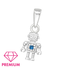 Roboter Kinder Premium Kettenanh�nger 925 Silber