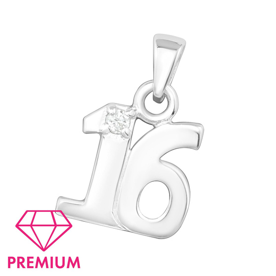 Zahl 16 Kinder Premium Kettenanhnger 925 Silber
