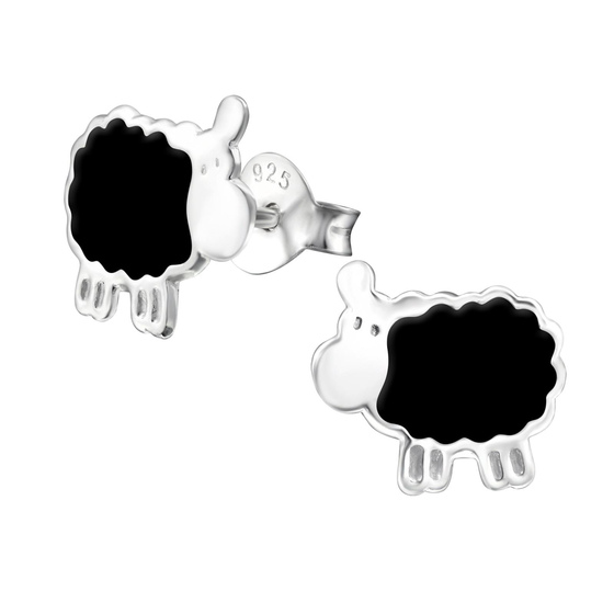 Auf dem Bild zu sehen sind Kinder Ohrringe Schaf Ohrstecker aus 925 Sterling Silver echt Silber