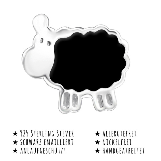 Das Bild mit Beschreibung zeigt Kinder Ohrringe Schaf Ohrstecker aus 925 Sterling Silver echt Silber