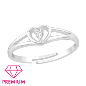 Herz Kinder Premium Ring 925 Silber - Gre 2,5