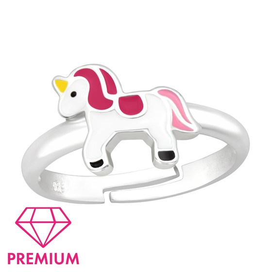Einhorn Kinder Premium Ring 925 Silber - Gr��e 4