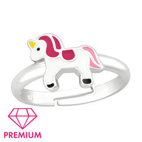 Einhorn Kinder Premium Ring 925 Silber - Gre 4