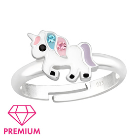 Einhorn Kinder Premium Ring 925 Silber - Gr��e 4