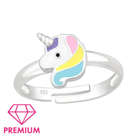 Einhorn Kinder Premium Ring 925 Silber - Gr��e 4