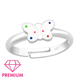 Schmetterling Kinder Premium Ring 925 Silber - Gr��e 2,5