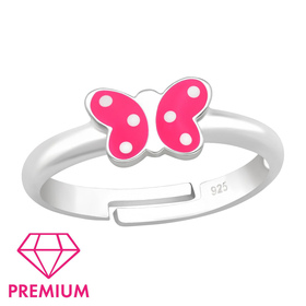 Schmetterling Kinder Premium Ring 925 Silber - Gr��e 2,5