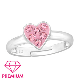 Herz Kinder Premium Ring 925 Silber - Gre 4