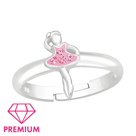 Ballet Mdchen Kinder Premium Ring 925 Silber - Gre 4