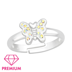 Schmetterling Kinder Premium Ring 925 Silber - Gr��e 2,5
