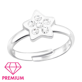 Stern Kinder Premium Ring 925 Silber - Gr��e 4