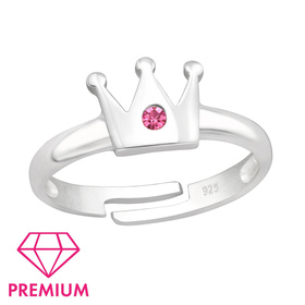 Krone Kinder Premium Ring 925 Silber - Gr��e 2,5