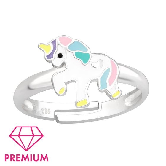 Einhorn Kinder Premium Ring 925 Silber - Gre 4