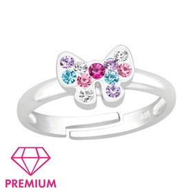 Haarschleife Kinder Premium Ring 925 Silber - Gr��e 4